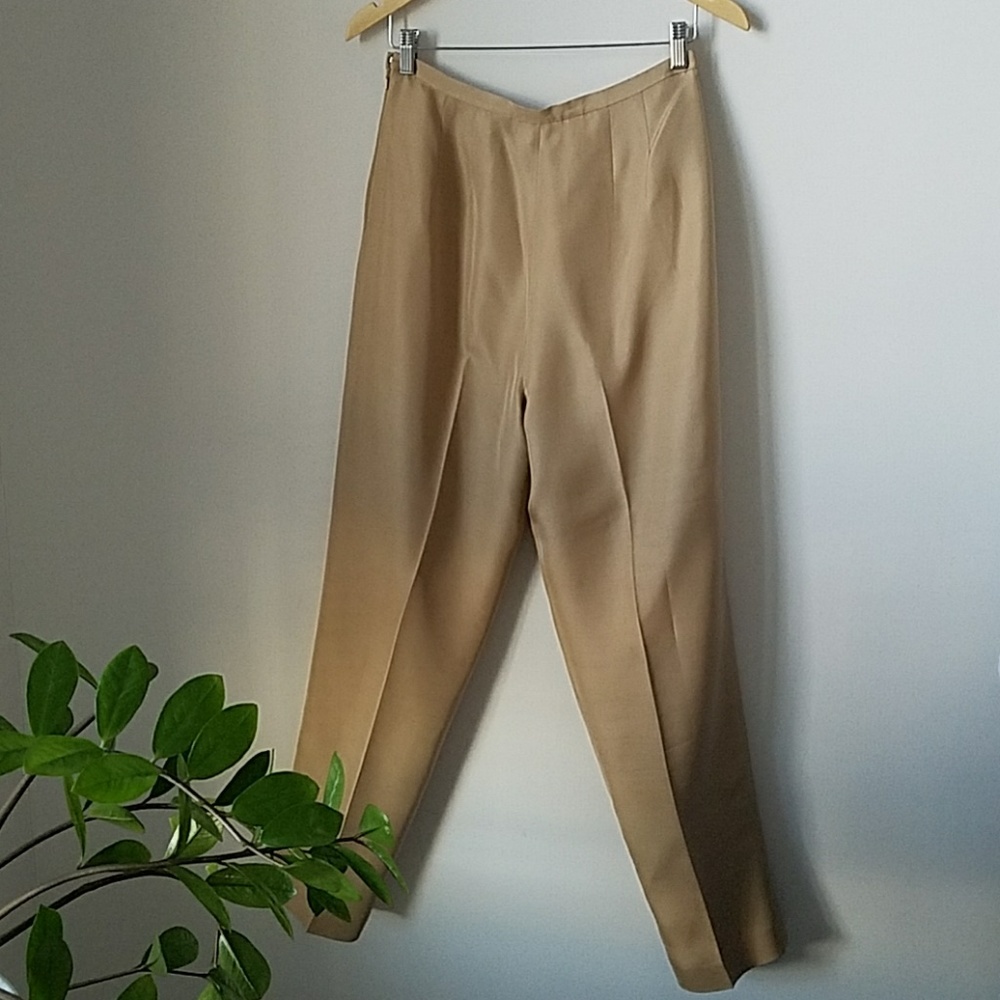Tan Silk Talbots Silk Dress Pant Size 10 - Picture 3 of 6